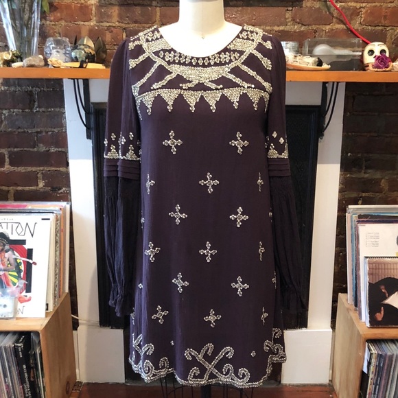 Shell 🐚 Embellished Gauze Dress 💜 - Picture 4 of 8